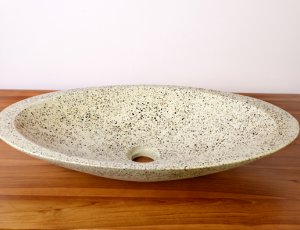 Vasque de salle de bain ovale grise 