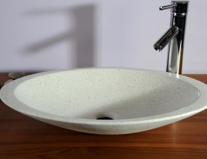 Vasque de salle de bain ovale blanche 