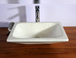 Vasque de salle de bain rectangulaire blanche